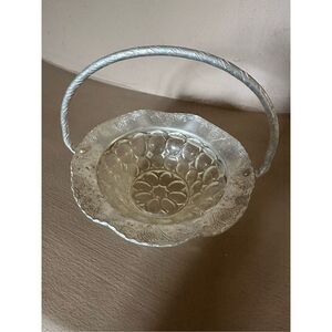 Vintage glass and silver basket